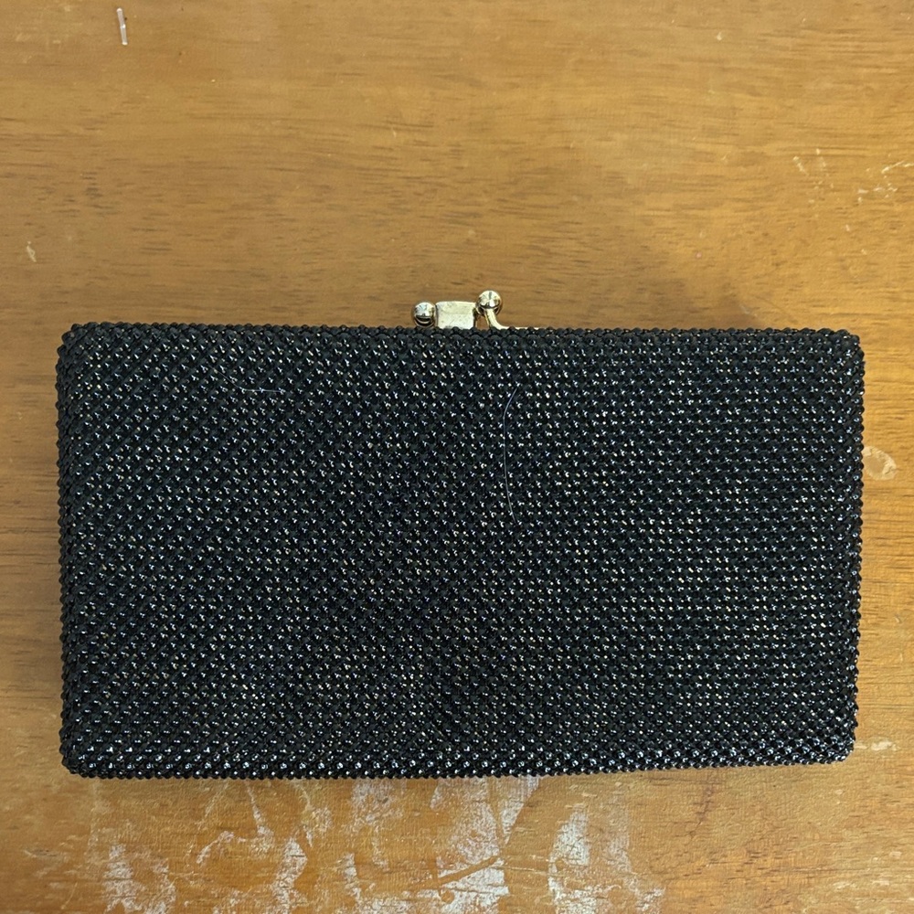 Vintage Whiting & Davis Black Mesh Clutch